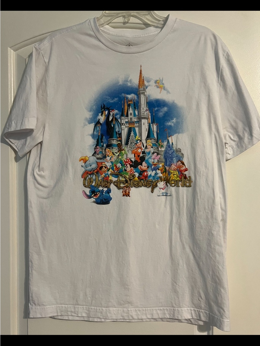 Disney White women’s Tee with Colorful Castle & Characters